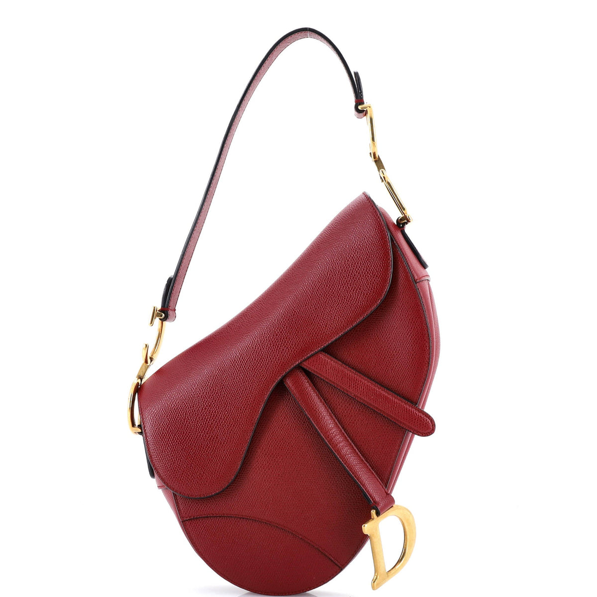 Christian Dior Saddle Handbag Leather Medium