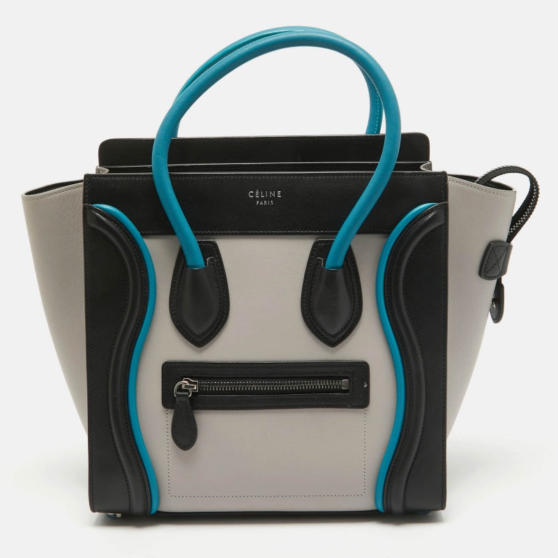 Celine Tricolor Leather Micro Luggage Tote
