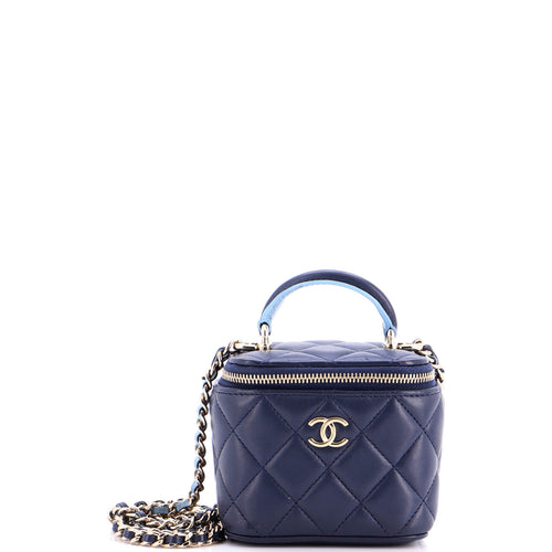 CHANEL Classic Top Handle Vanity Case with Chain Quilted Lambskin Mini
