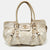 Beige/Gold Signature Canvas and Leather Medussa Buckle Satchel