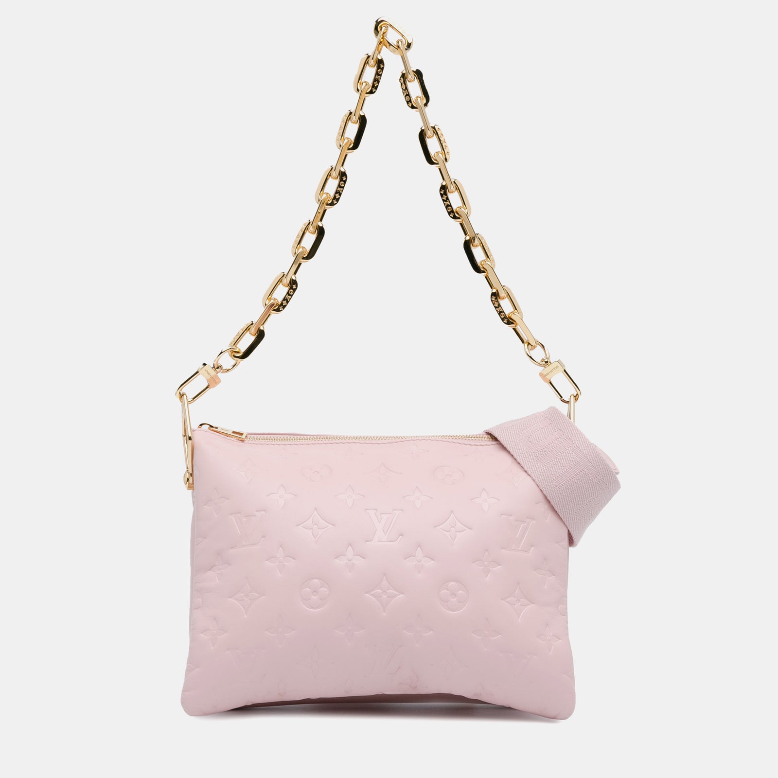 Louis Vuitton Coussin PM-Schultertasche aus rosa Monogramm-Empreinte-Leder