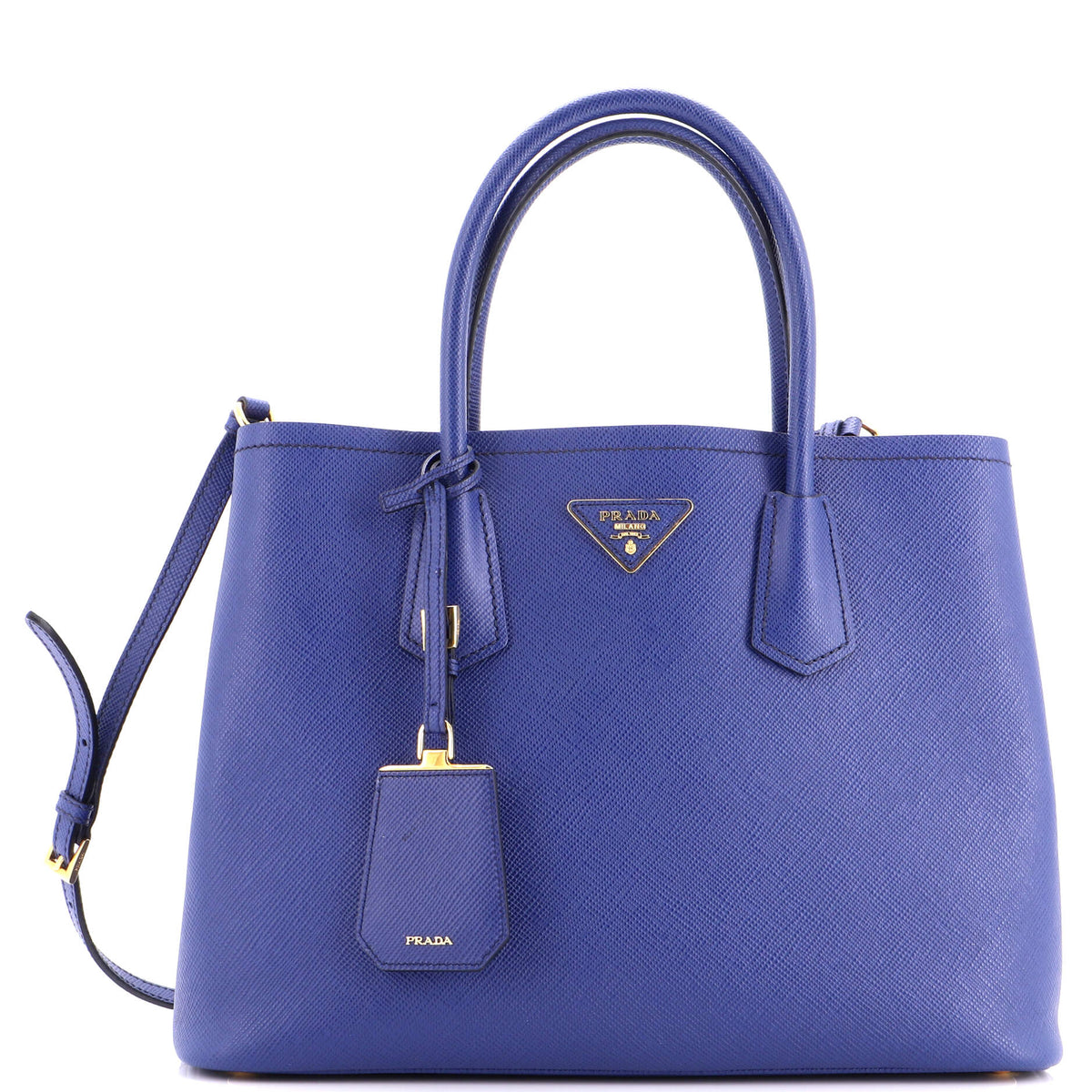 Prada PRADA Cuir Double Tote Saffiano Leather Medium
