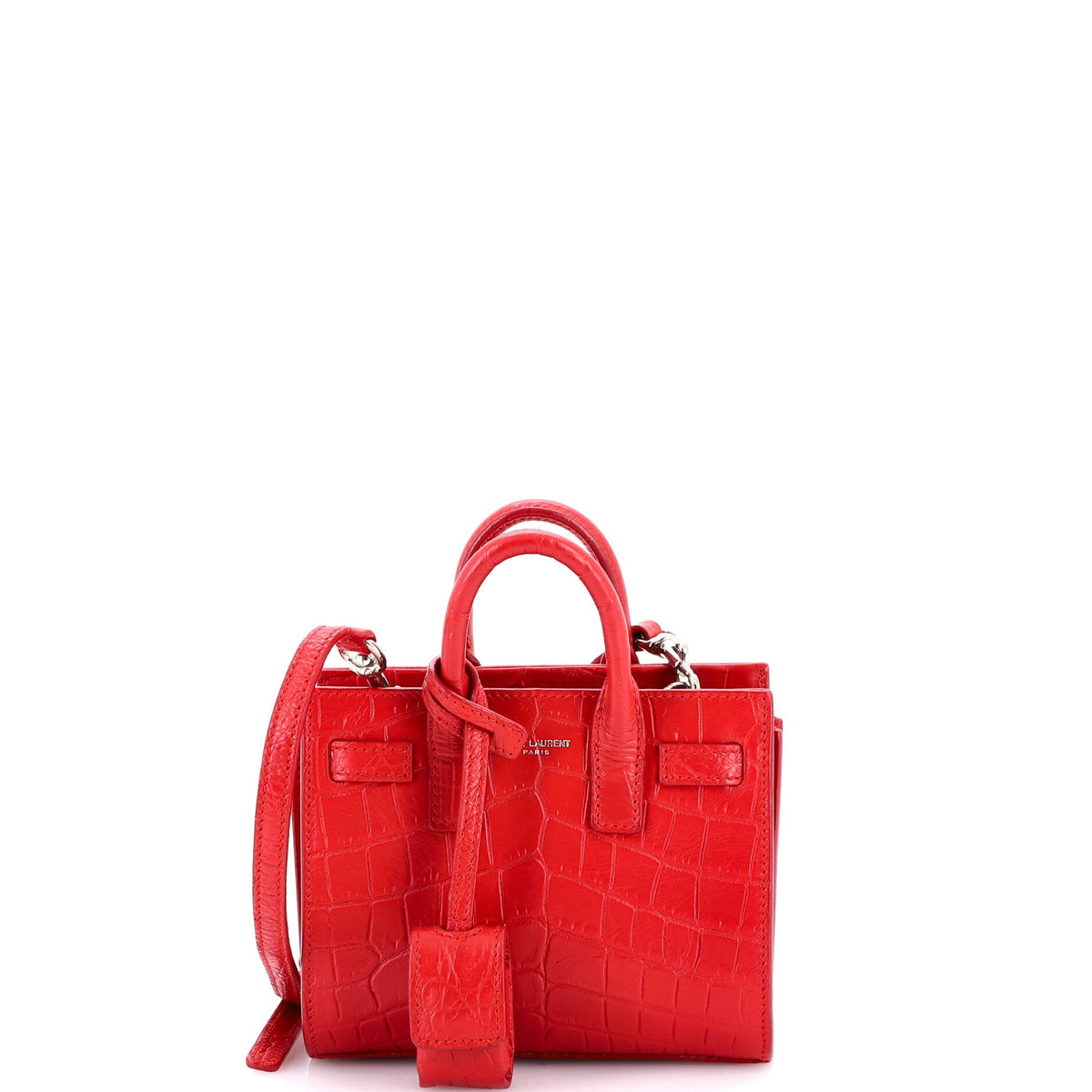 Saint Laurent Sac de Jour Bag Crocodile Embossed Leather Toy