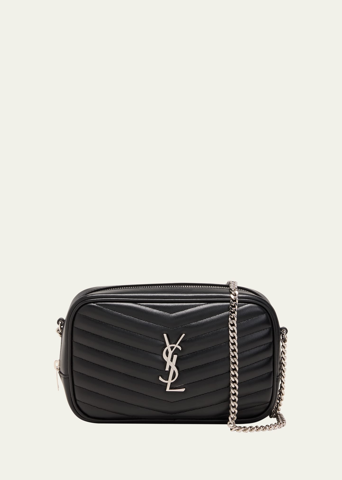 Saint Laurent Lou Mini YSL Camera Bag in Smooth Quilted Leather