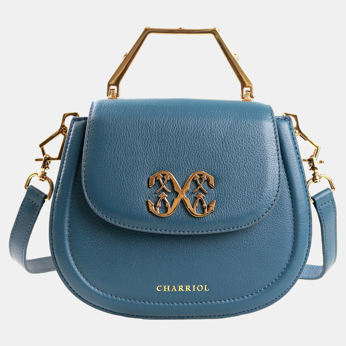 Charriol Bluish Green Leather MARIE OLGA Handbag
