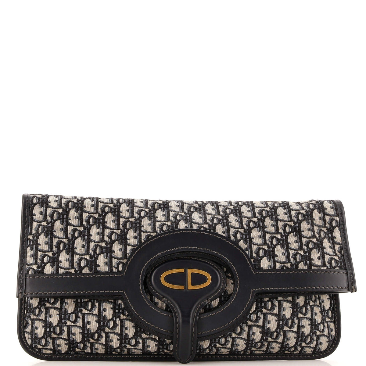 Christian Dior Fold Over Clutch Oblique Canvas