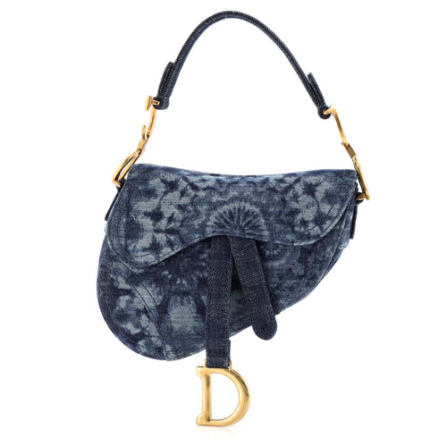 Saddle Handbag Tie Dye Printed Denim Mini