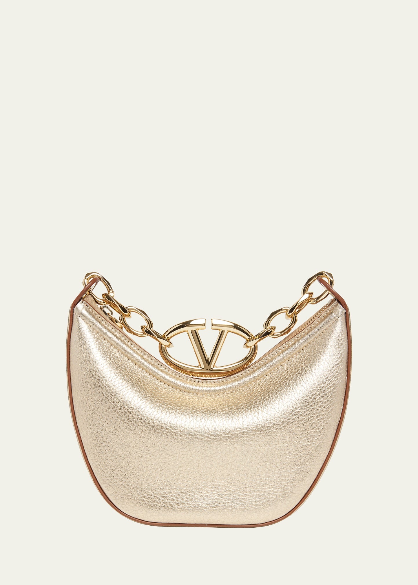 Valentino Mini VLOGO Moon Metallic Hobo Bag