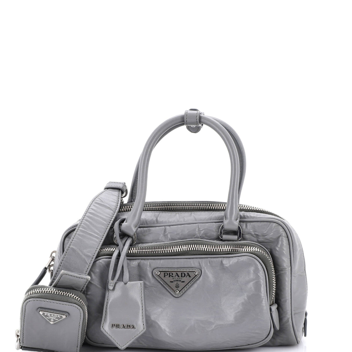 Prada PRADA Re-Edition 2001 Top Handle Shoulder Bag Nappa Antique