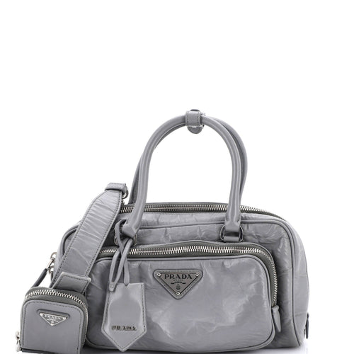 PRADA Re-Edition 2001 Top Handle Shoulder Bag Nappa Antique