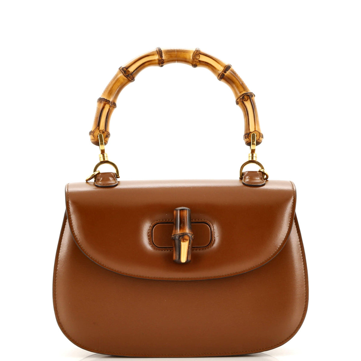 Gucci GUCCI Bamboo 1947 Top Handle Bag Leather Small