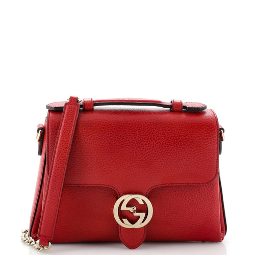 GUCCI Interlocking Top Handle Bag Leather Small