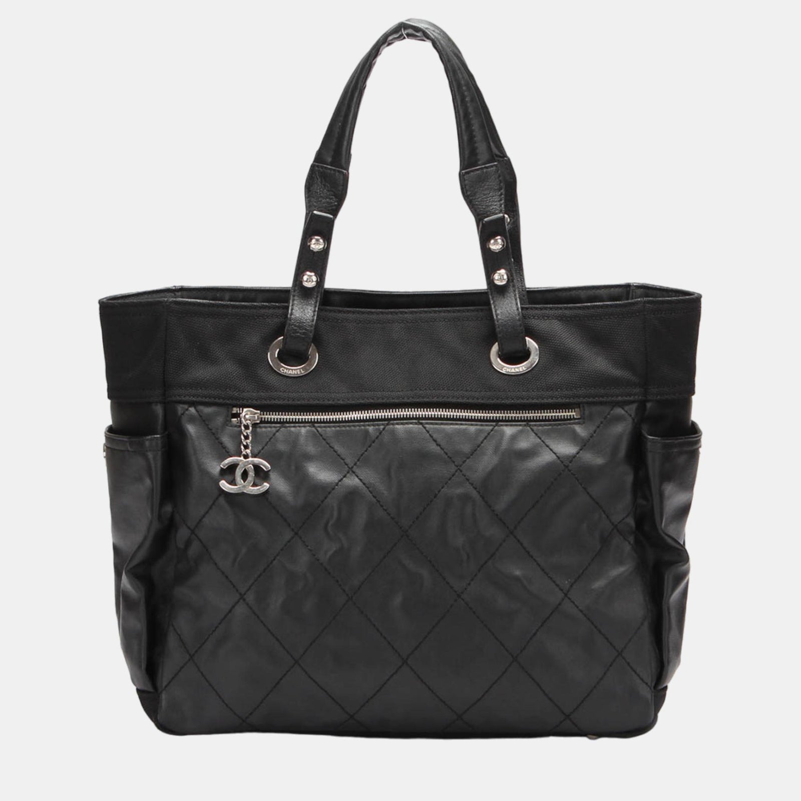 Chanel Black Leather Large Paris Biarritz Tote Bag