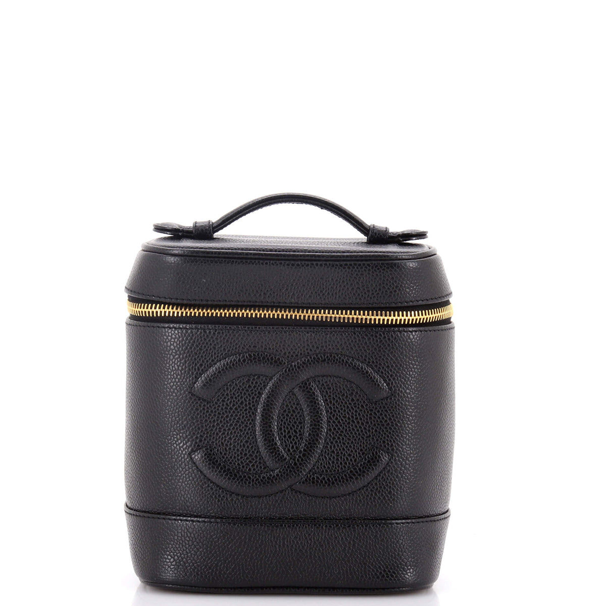 Chanel CHANEL Vintage Timeless Cosmetic Case Caviar Tall
