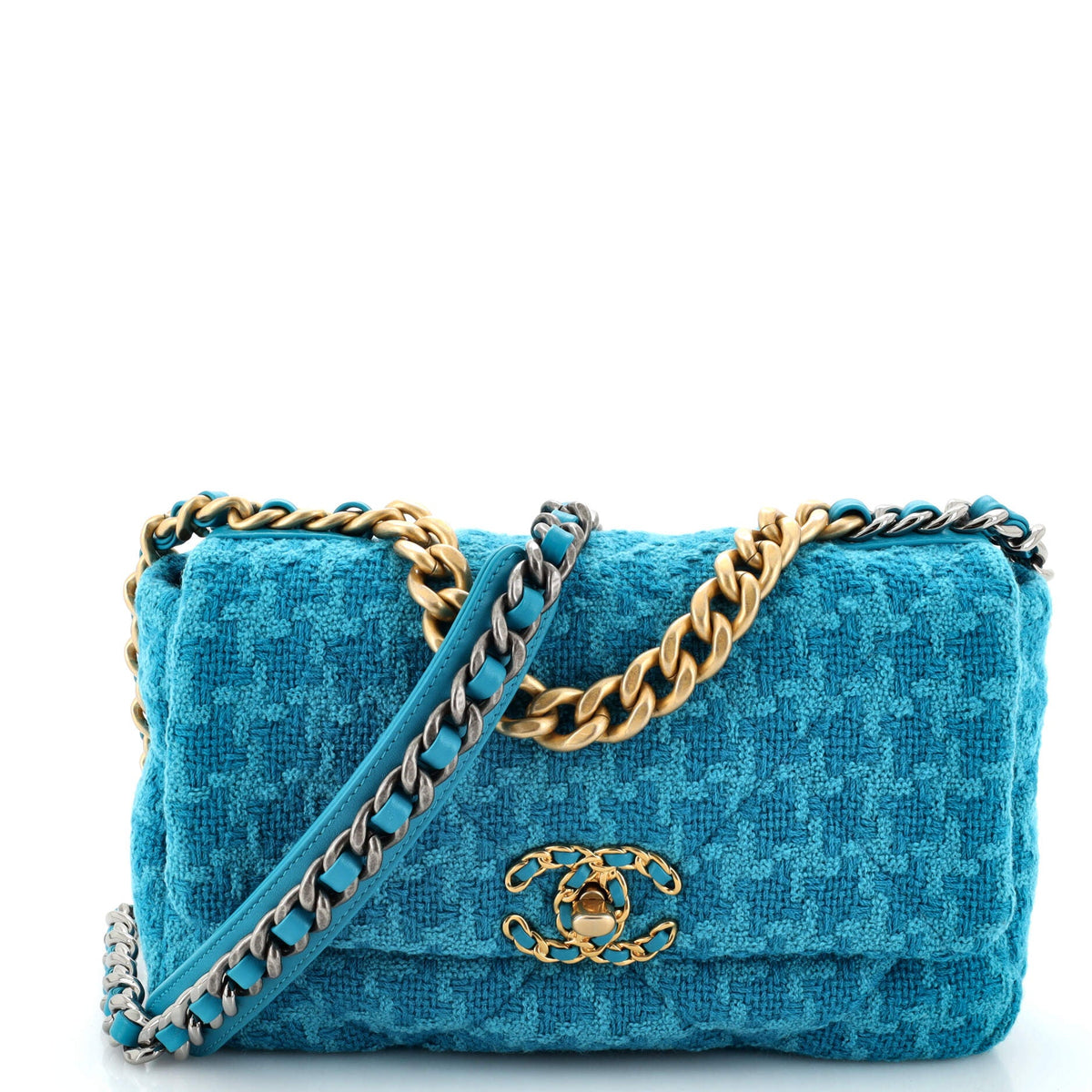 Chanel CHANEL 19 Flap Bag Quilted Tweed Medium