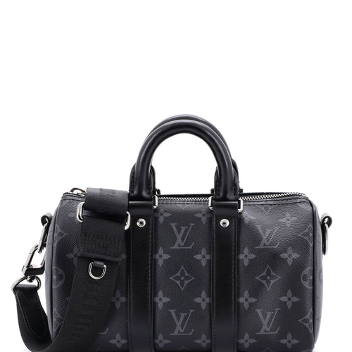 City Keepall Bag Reverse Monogram Eclipse Canvas