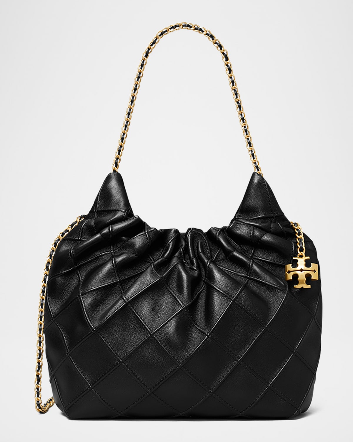 Tory Burch Fleming Mini Quilted Leather Hobo Bag