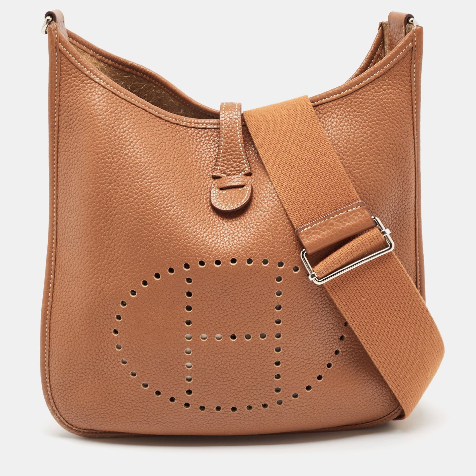 Herm?s Gold Taurillon Clemence Leder Evelyne III PM Tasche