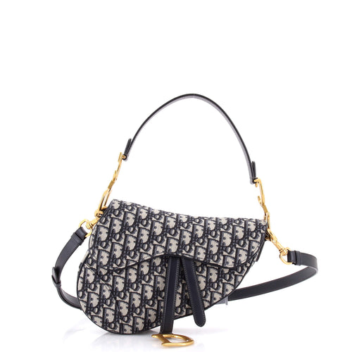 Saddle Handbag with Strap Oblique Canvas Medium