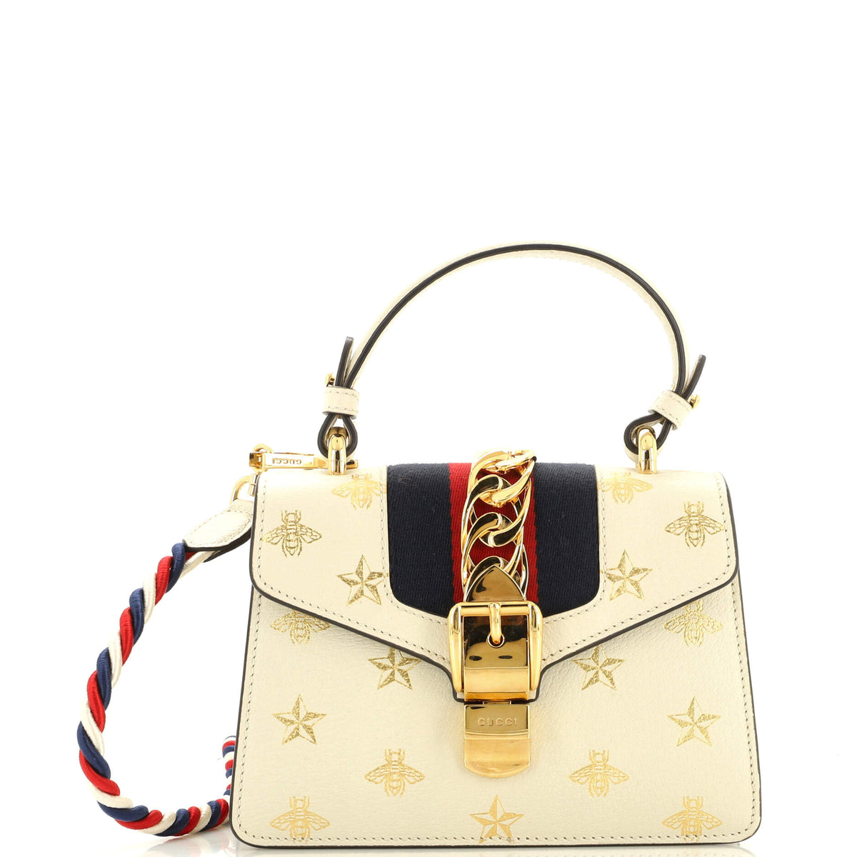 Gucci GUCCI Sylvie Top Handle Bag Printed Leather Mini