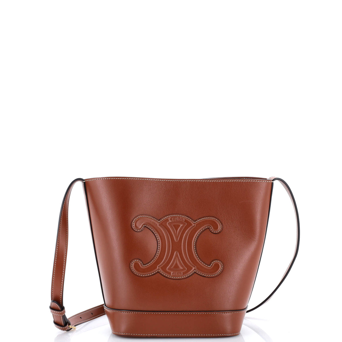 Celine CELINE Cuir Triomphe Bucket Bag Leather Small