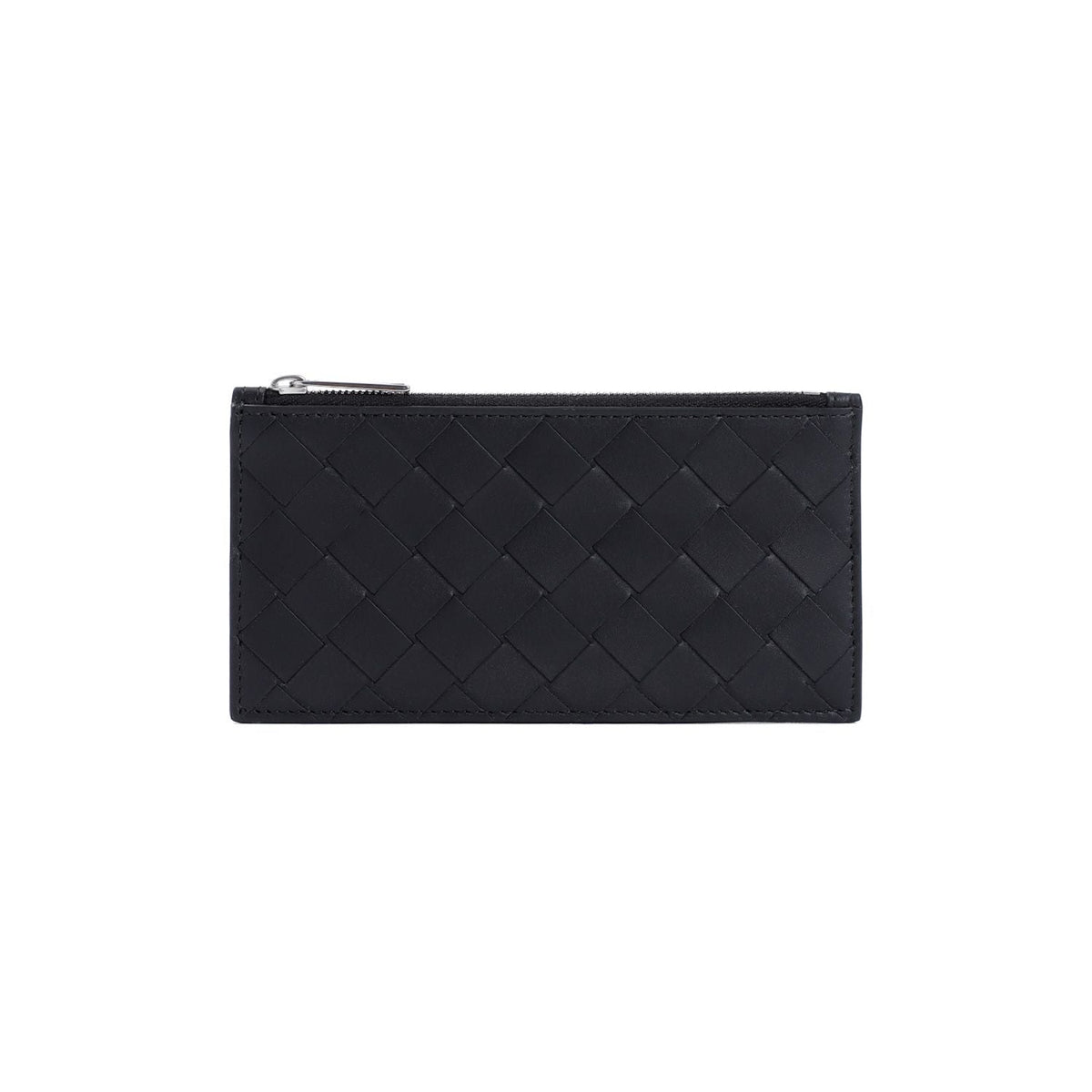 Bottega Veneta Men's Zipped Intreccio 1.5 Cardcase in Black | Size UNICA | 729543VCPQ3