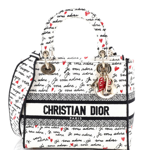 Lady D-Lite Bag Embroidered Canvas Medium