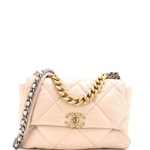 CHANEL 19 Flap Bag Quilted Leather Large
