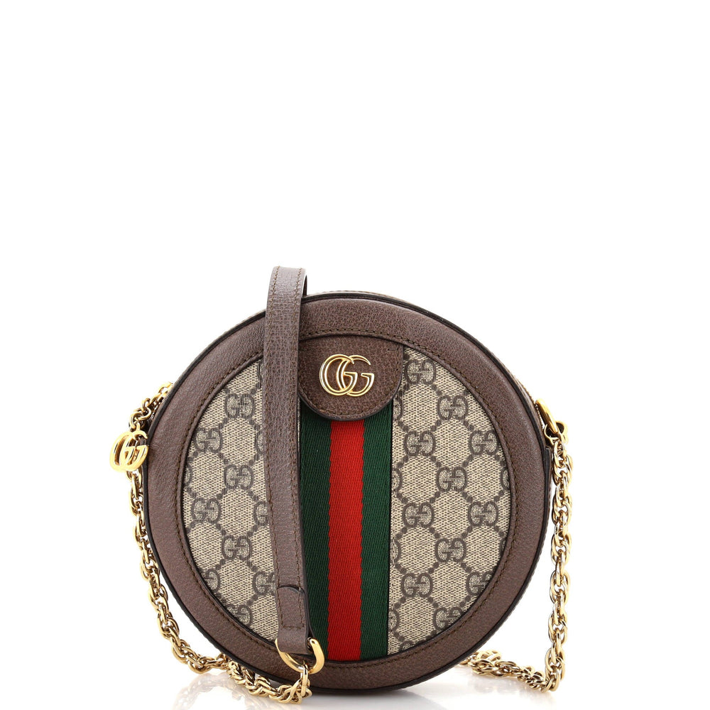 GUCCI Ophidia Round Shoulder Bag GG Coated Canvas Mini