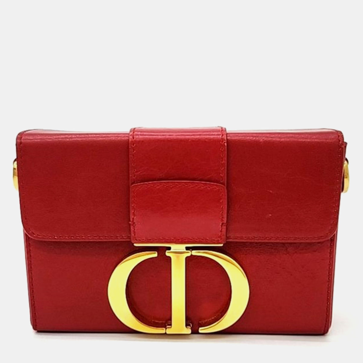 Dior Christian Red Leather Montaine 30 Shoulder Bag
