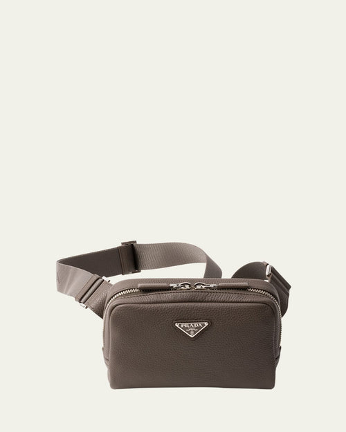 Men's Vitello Daino Leather Crossbody Bag