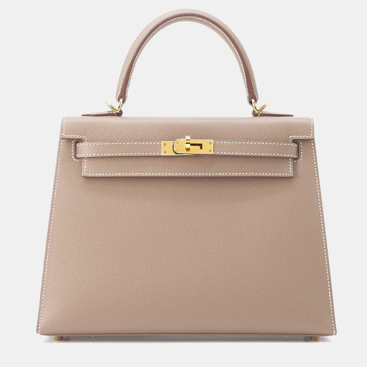 Hermès Etoupe Epsom Kelly Sellier 25 Top Handle Bag