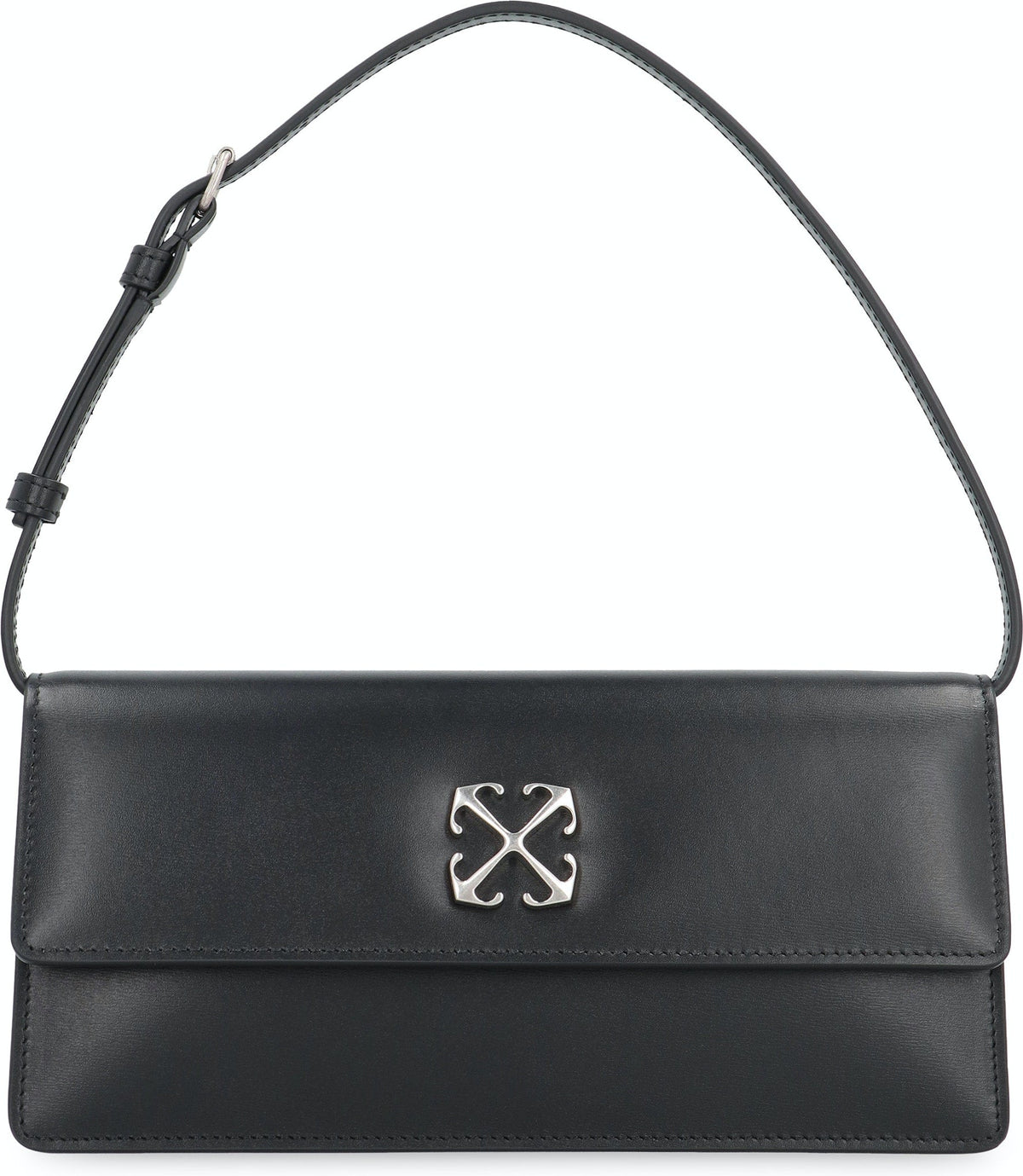 Off-White Women's Jitney 1.0 Leather Shoulder Bag in Black | OWNN172C99LEA001 Color 1072