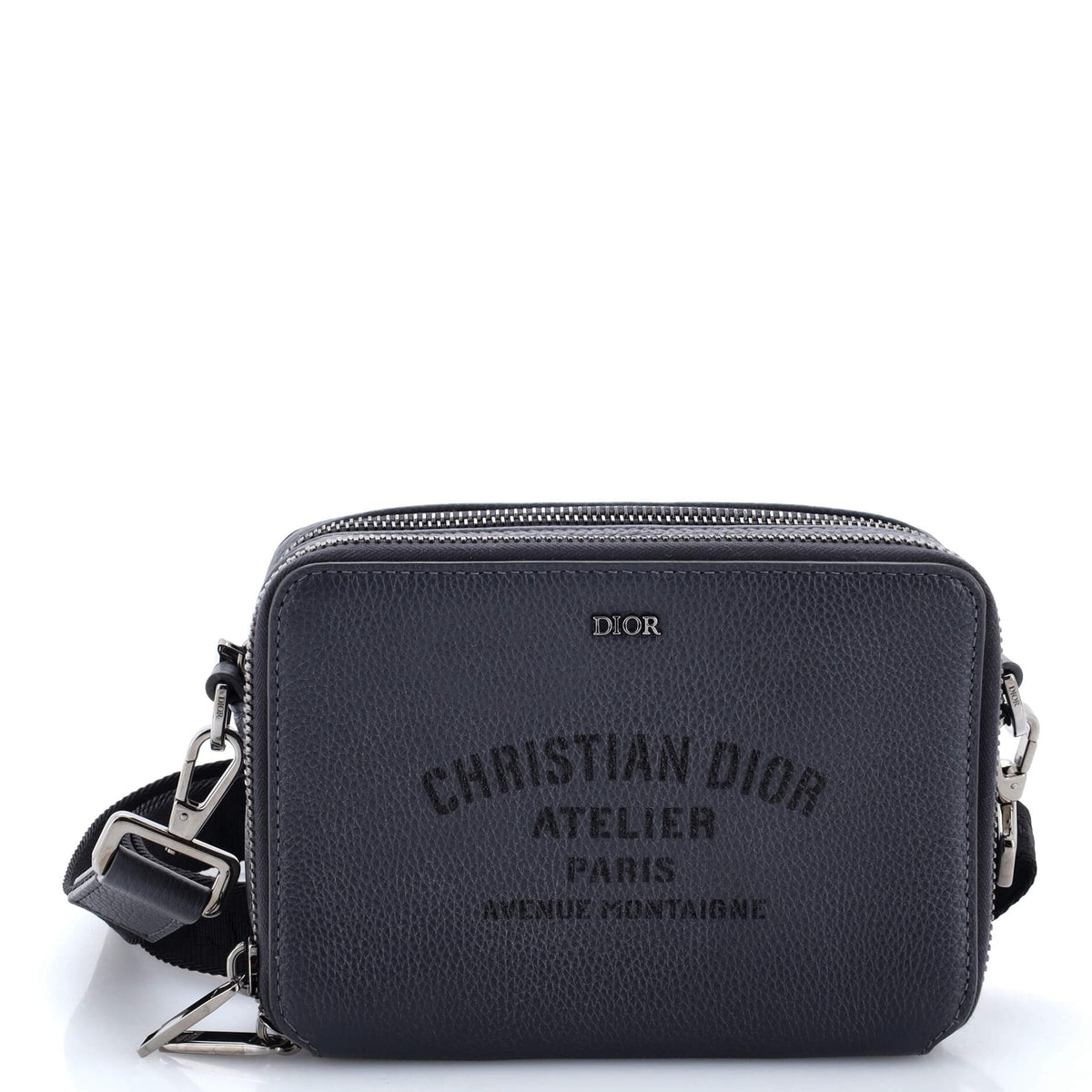Christian Dior Double Zip Crossbody Pouch Leather