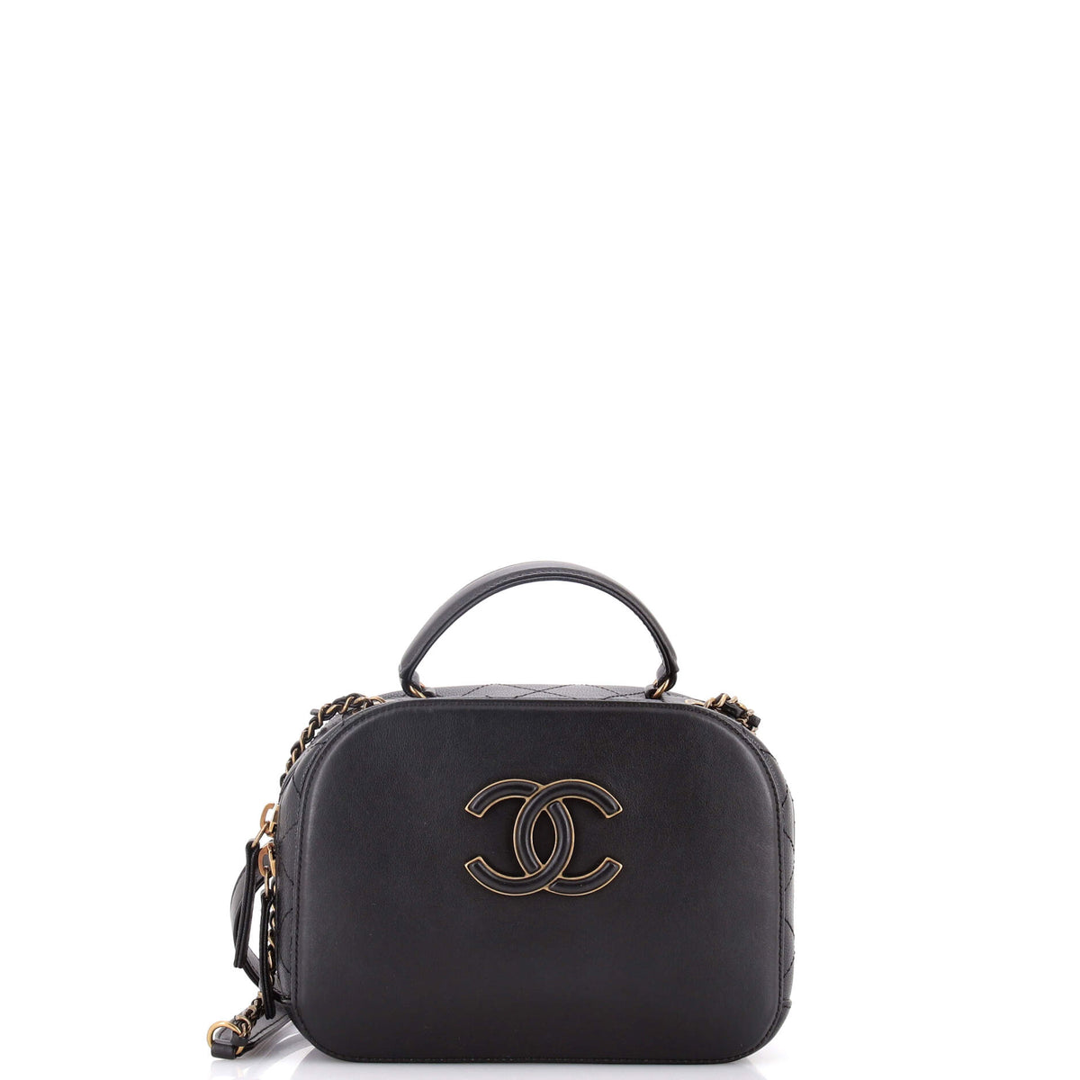 Chanel CHANEL Coco Curve Vanity Case Calfskin and Quilted Goatskin Small
