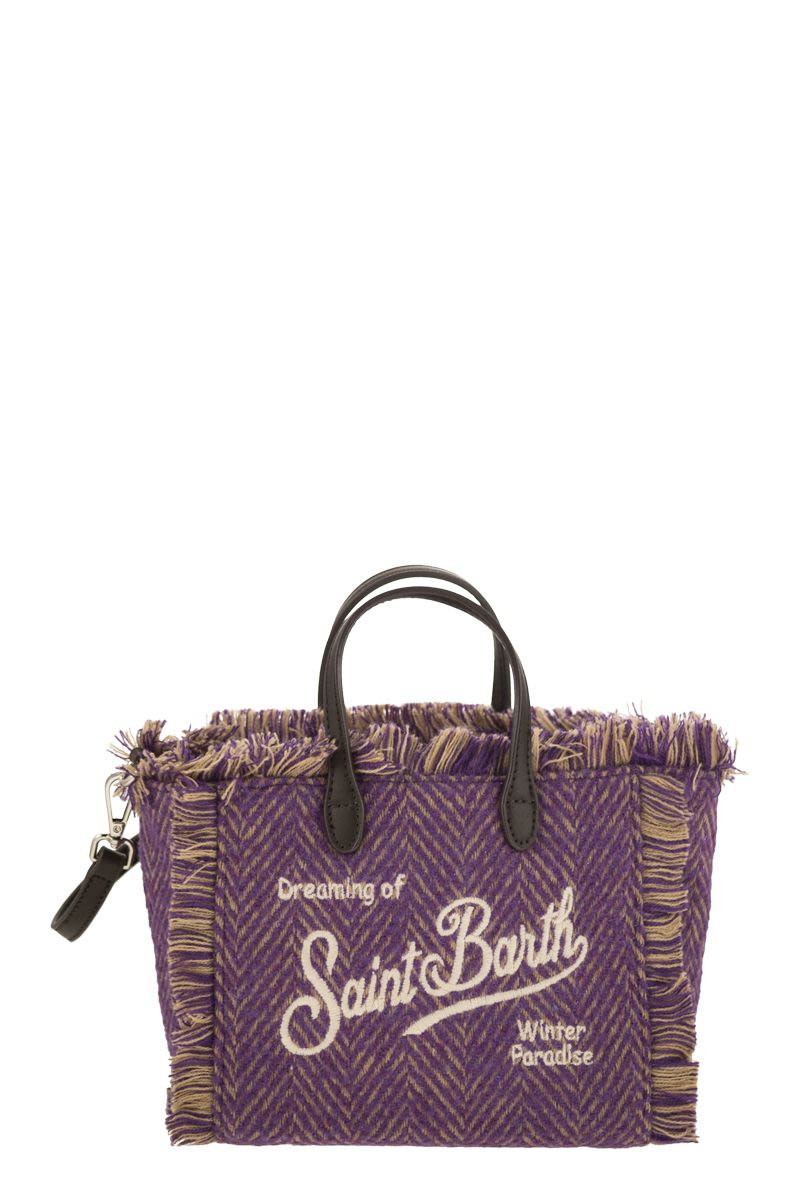 Mc2 Saint Barth Mini Vanity Bag With Bangs And Embroidered Logo in Purple | VAMI007