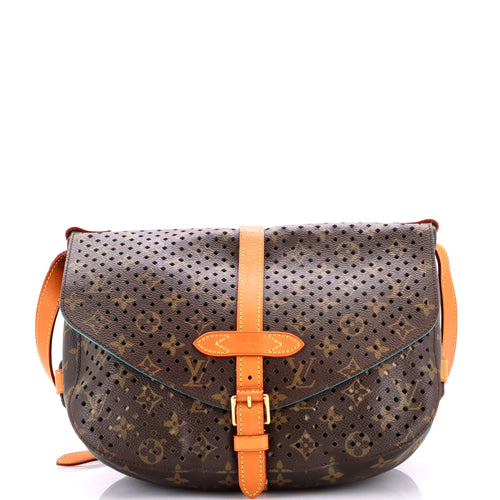 Flore Saumur Handbag Perforated Monogram Canvas