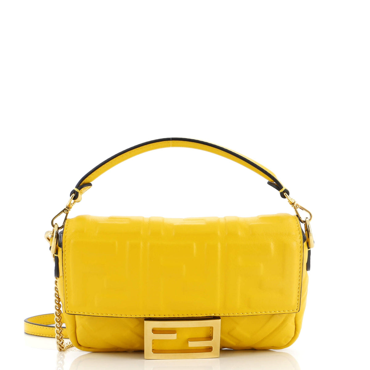 Fendi FENDI Baguette NM Bag Zucca Embossed Leather Mini