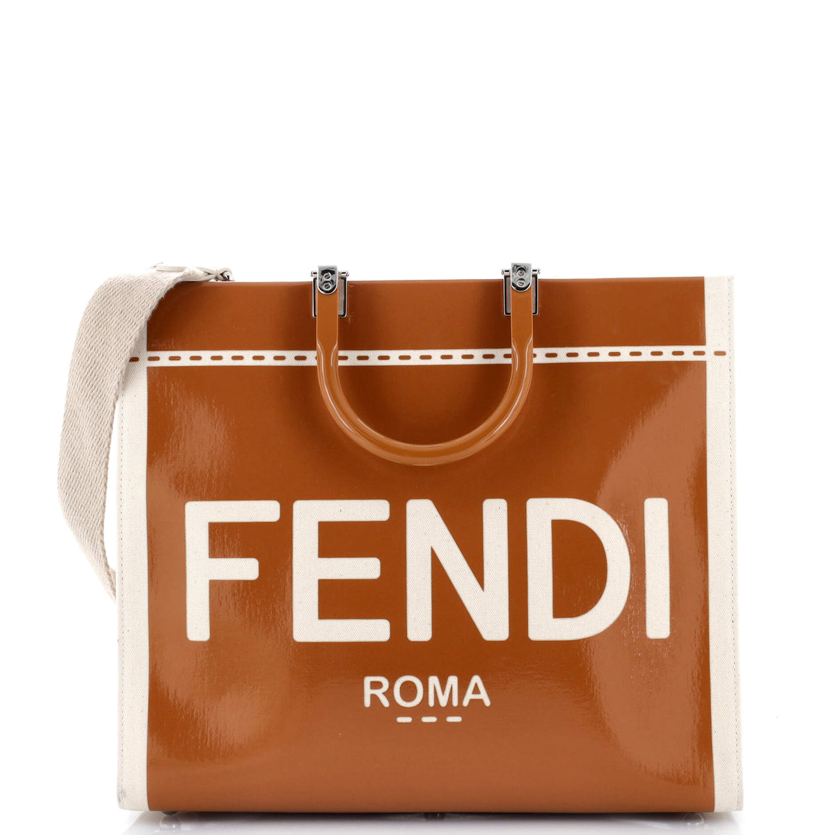 Fendi FENDI Sunshine Shopper Tote Patent Large