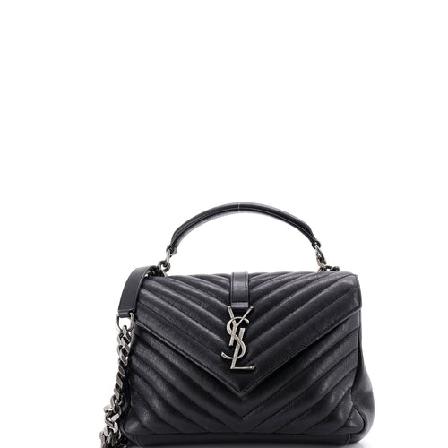 Classic Monogram College Bag Matelasse Chevron Leather Medium