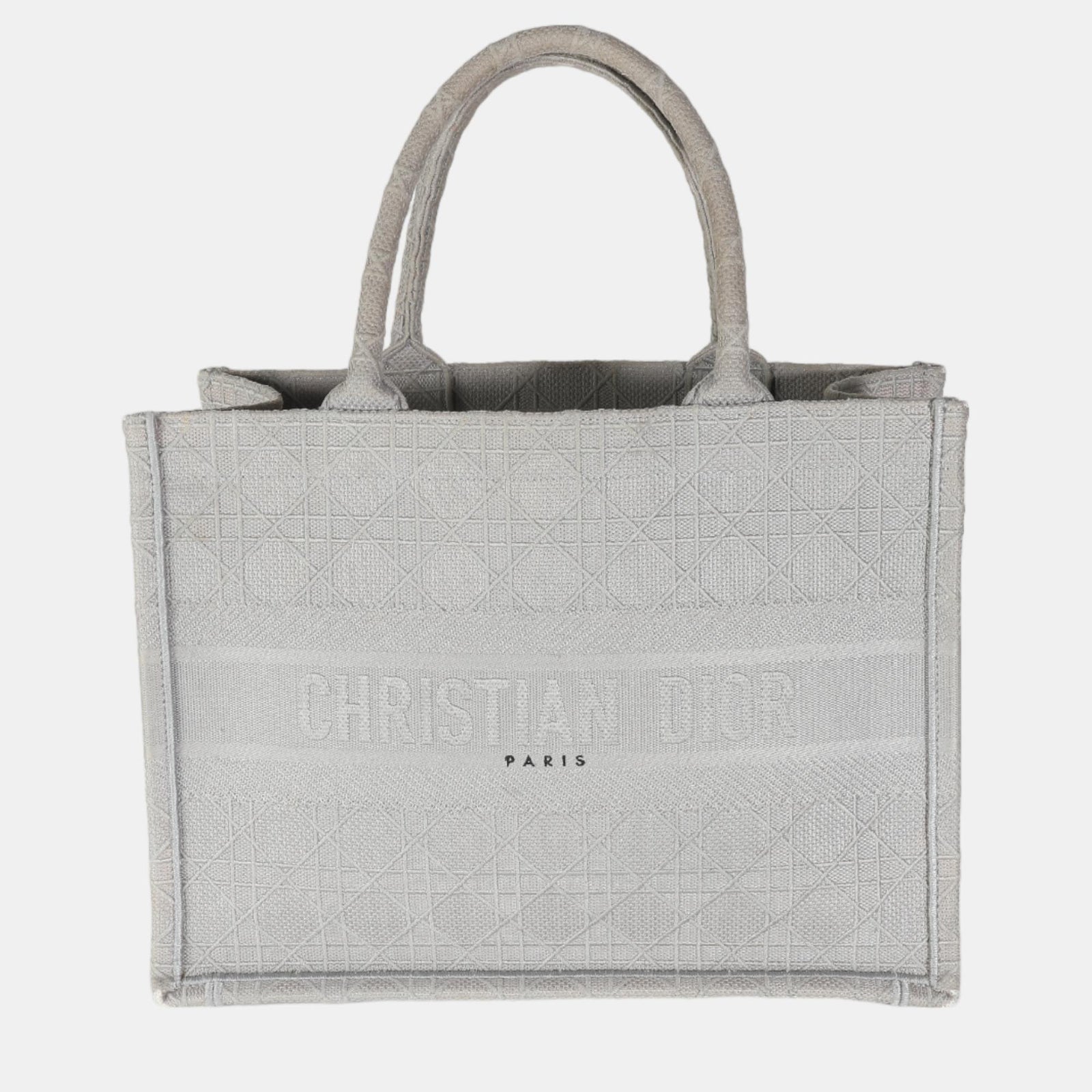 Dior Sac fourre-tout en toile grise de taille moyenne