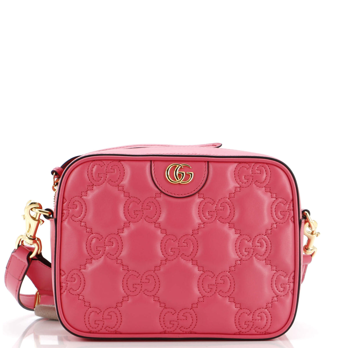 Gucci GUCCI Zip Camera Bag GG Matelasse Leather Small