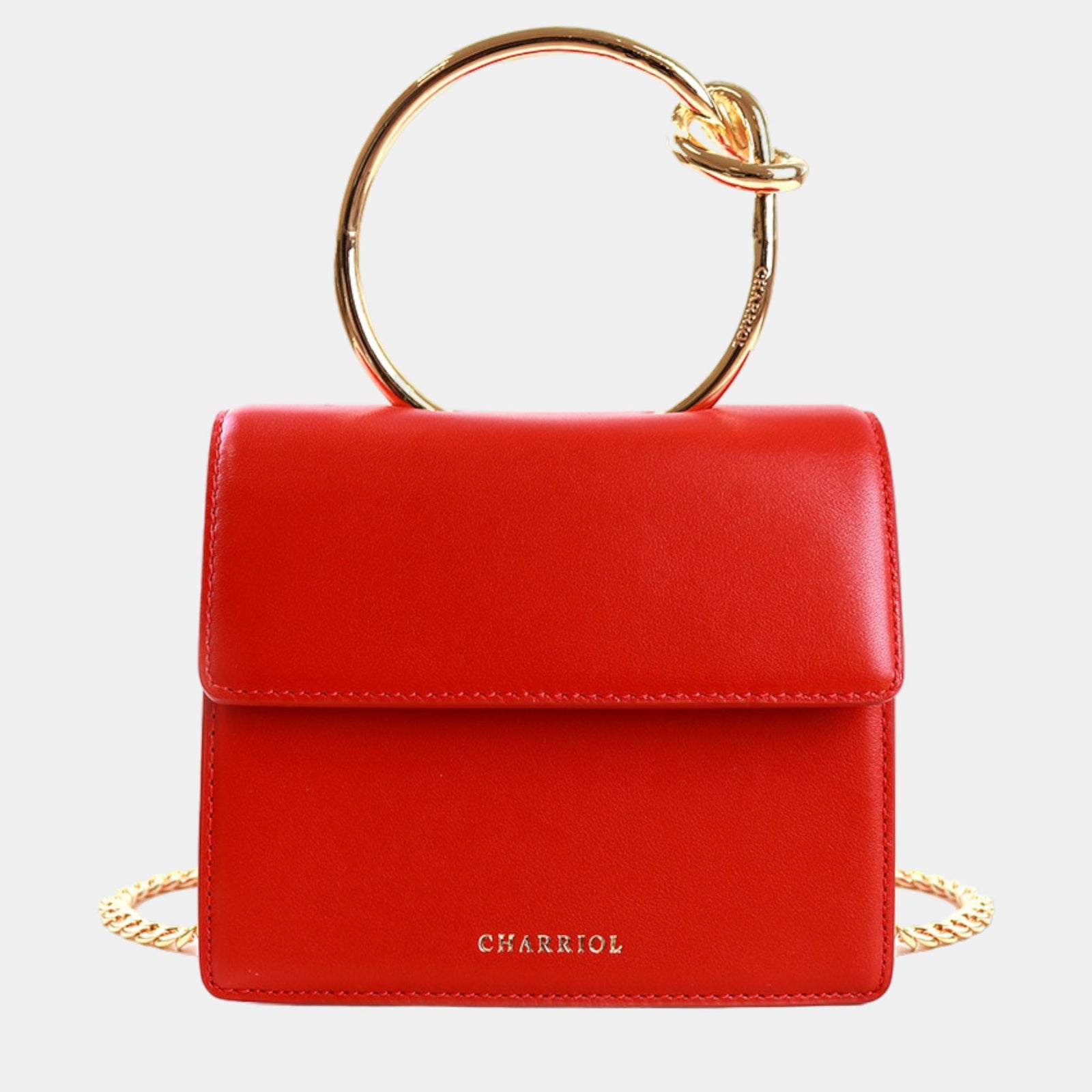 Charriol Red Leather ZENITUDE Handbag