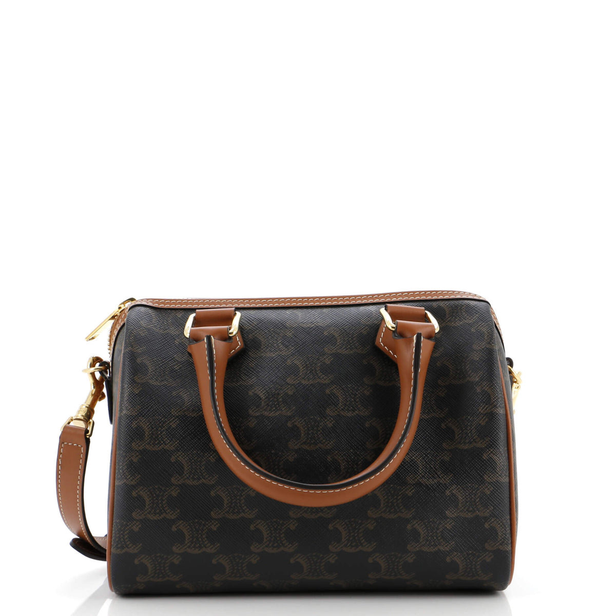 Celine CELINE Boston Bag Triomphe Coated Canvas Small