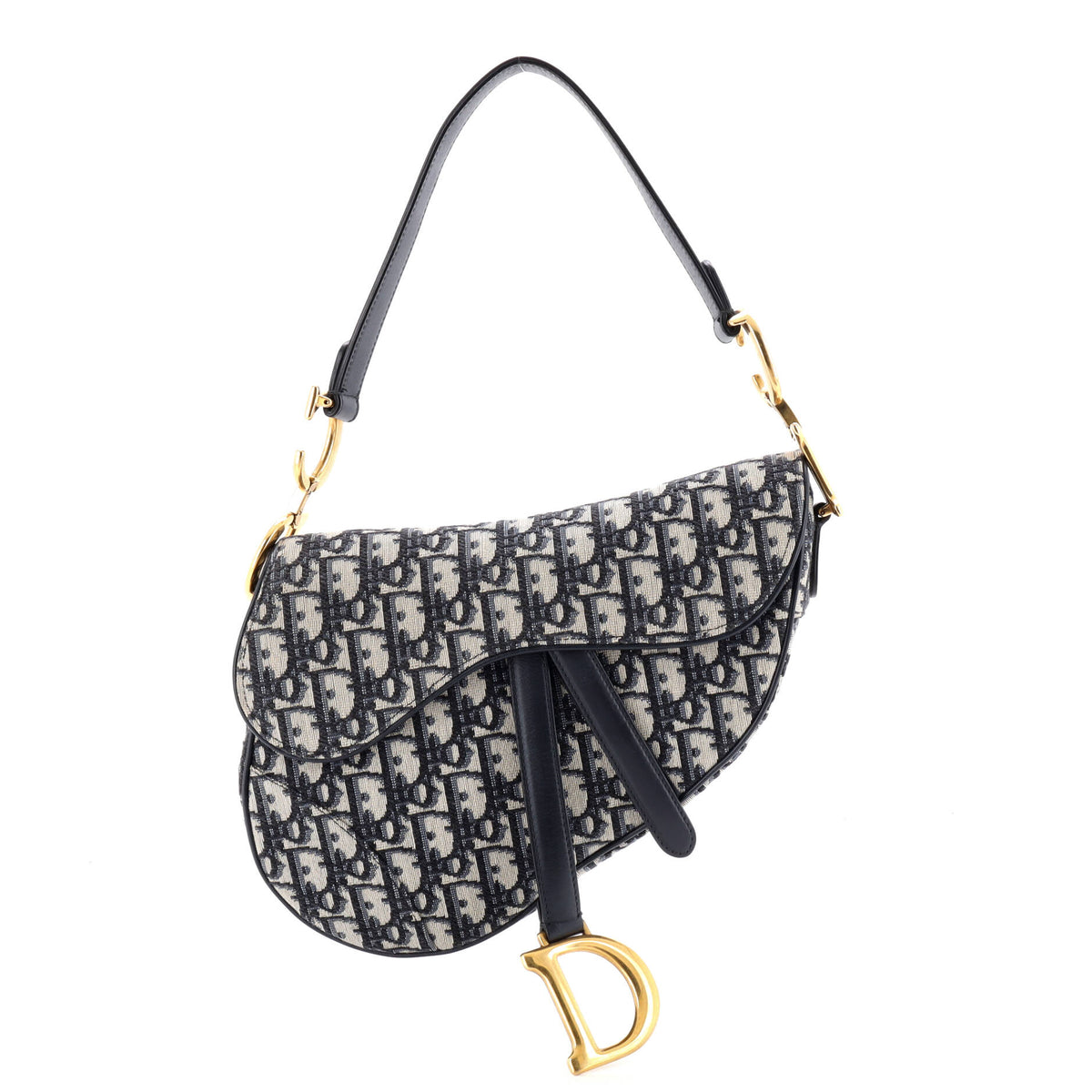 Christian Dior Saddle Handbag Oblique Canvas Medium