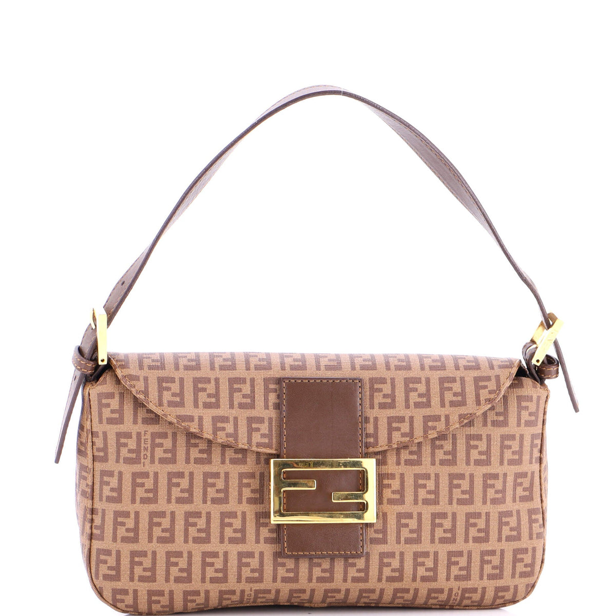 Fendi FENDI Double Flap Bag Zucchino Canvas Medium