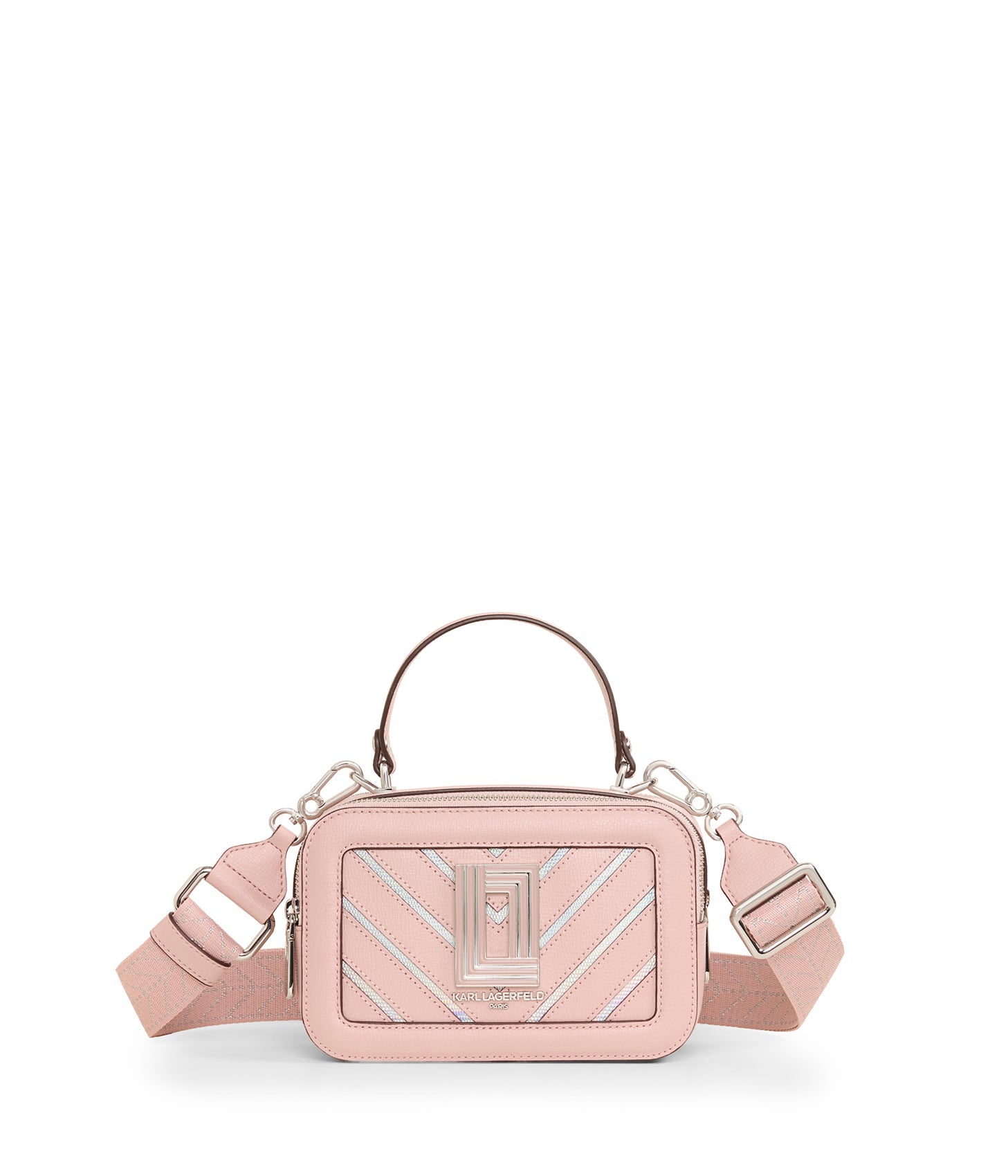 Karl Lagerfeld Paris | Women's Simone Chevron Camera Bag | Rose Smoke Pink