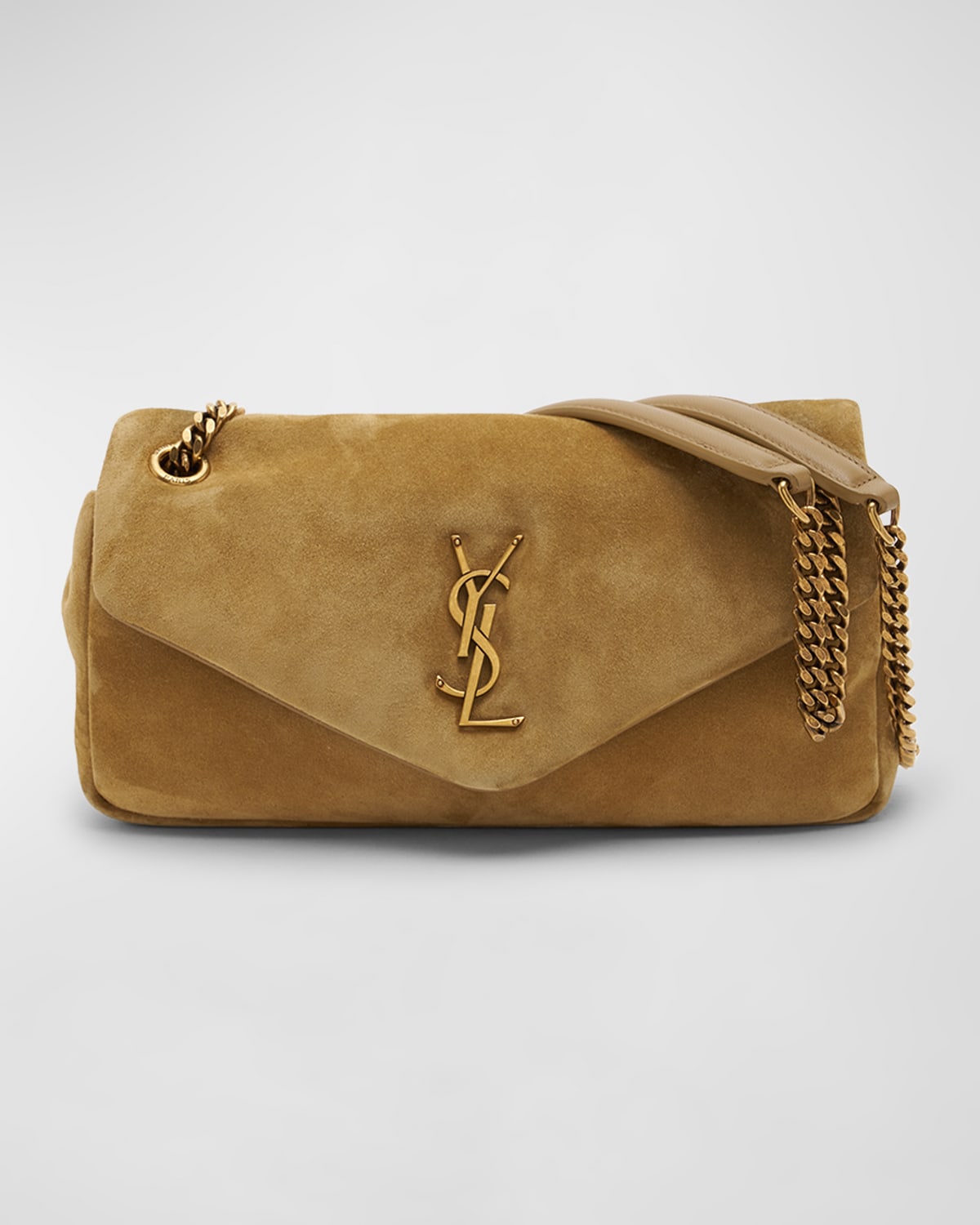 Saint Laurent Calypso Small YSL Shoulder Bag in Suede