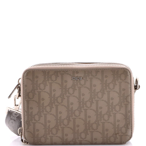 Double Zip Crossbody Pouch Oblique Galaxy Leather