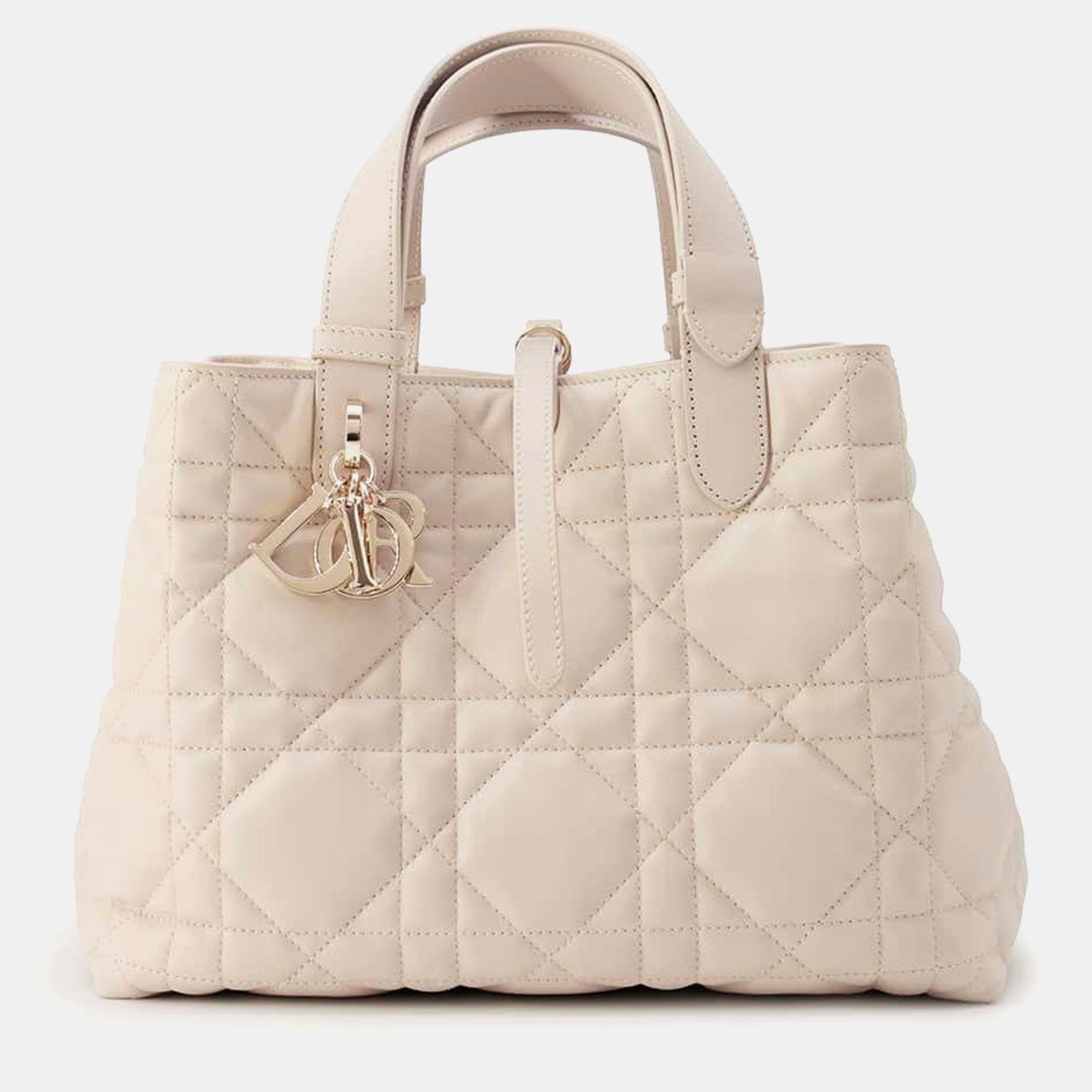 Dior Sac moyen TuJules Macro Cannage en cuir de veau beige